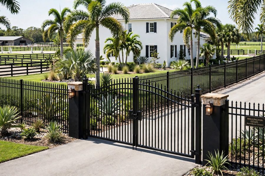 Estate Aluminum Fence and Double Swing Gate — representative property photo